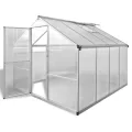 Festnight Gewächshaus mit Fundament 361x250x195 cm 9,025 m² Gewächshäuser mit Fundamentrahmen Gewaechshaus Alu Foliengewächshaus Aluminium Tomatenhaus Treibhaus - Thumbnail 10