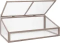 Festnight Frühbeet Aufsatz 110x58,5x39 cm Frühbeetaufsatz aus Holz Hochbeet Abdeckung Mini Gewächshaus Treibhaus Frühbeetkasten Pflanzenbeet mit Abdeckung Minigewächshaus - Thumbnail 3