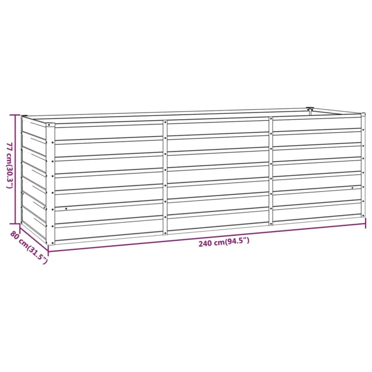 Festnight Hochbeet Metall Cortenstahl Rostig 240x80x77 cm Hochbeete für Garten Balkon Terrasse Kräuterbeet Pflanzkübel Gemüsebeet Pflanzkasten Hochbeet Blumenkübel Blumenkasten – Bild 8