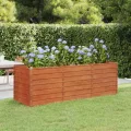 Festnight Hochbeet Metall Cortenstahl Rostig 240x80x77 cm Hochbeete für Garten Balkon Terrasse Kräuterbeet Pflanzkübel Gemüsebeet Pflanzkasten Hochbeet Blumenkübel Blumenkasten - Thumbnail 1