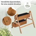 WOLTU Hochbeet, für Garten Balkon Terrasse, mit Innenvlies 2 Blumenkästen, Blumentreppe aus Holz, Gemüsebeet Kräuterbeet Pflanzbeet, 80 x 100 x 62 cm, Braun - Thumbnail 4