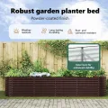 vidaXL Hochbeet Braun 400 x 80 x 81 cm Stahl, Garten- und Terrassenpflanzentopf aus Stahl, langlebig, modern, für Blumen und Pflanzen, minimalistisches Design - Thumbnail 4