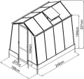 Westmann Natura 68 | Aluminium Gewächshaus mit Fundament | 248x188x227 cm | Doppelstegplatten 4 mm | UV-beständig | Inkl. Entwässerungssystem & Dachfenster | Anthrazit - Thumbnail 8