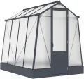 Westmann Natura 68 | Aluminium Gewächshaus mit Fundament | 248x188x227 cm | Doppelstegplatten 4 mm | UV-beständig | Inkl. Entwässerungssystem & Dachfenster | Anthrazit - Thumbnail 2