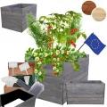 Hochbeet Holz, Kräuterbeet, Gartenbeet, Pflanzkasten, Blumenbeet, für Garten und Terrasse, Kiefernholz, Massivholz, Naturholz, Gemüsegarten, Abmessungen 36x120x30 cm, Farbe: Braun - Thumbnail 10