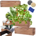 Hochbeet Holz, Kräuterbeet, Gartenbeet, Pflanzkasten, Blumenbeet, für Garten und Terrasse, Kiefernholz, Massivholz, Naturholz, Gemüsegarten, Abmessungen 36x120x30 cm, Farbe: Braun - Thumbnail 1