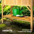 Arebos Hochbeet aus Holz mit Ablagefach | für Garten, Balkon und Terrasse | Innenleben mit Schutzvlies ausgestattet | 119 x 53 x 90 cm | Pflanzkasten & Blumenkasten | Pflanzbeet, Frühbeet - Thumbnail 9