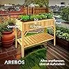 Arebos Hochbeet aus Holz mit Ablagefach | für Garten, Balkon und Terrasse | Innenleben mit Schutzvlies ausgestattet | 119 x 53 x 90 cm | Pflanzkasten & Blumenkasten | Pflanzbeet, Frühbeet - Thumbnail 5