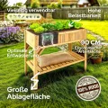 Arebos Hochbeet aus Holz mit Ablagefach | für Garten, Balkon und Terrasse | Innenleben mit Schutzvlies ausgestattet | 119 x 53 x 90 cm | Pflanzkasten & Blumenkasten | Pflanzbeet, Frühbeet - Thumbnail 6