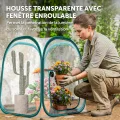 Outsunny Mini-Gewächshaus, Mini-Gewächshaus aus PVC, transparent, Überwinterungszelt für drinnen oder draußen, für Gemüse, Pflanzen, Blumen, 70 x 70 x 80 cm - Thumbnail 4
