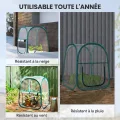 Outsunny Mini-Gewächshaus, Mini-Gewächshaus aus PVC, transparent, Überwinterungszelt für drinnen oder draußen, für Gemüse, Pflanzen, Blumen, 70 x 70 x 80 cm - Thumbnail 6