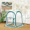 Outsunny Mini-Gewächshaus, Mini-Gewächshaus aus PVC, transparent, Überwinterungszelt für drinnen oder draußen, für Gemüse, Pflanzen, Blumen, 70 x 70 x 80 cm - Thumbnail 7