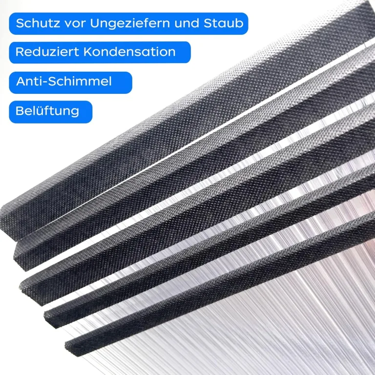 Gewächshaus Klebeband Anti Dust Tape 10m, Selbstklebend Kantenverschlussband für Stegplatten und Hohlkammerplatten von 4-10 mm (25mm Breit) – Bild 3