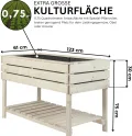 Hochbeet auf Stelzen STELZO L 123x61x75 (BxTxH) - Erhöhtes Blumenbeet aus Holz für Innen- & Außenbereich - Kräuterbeet aus natürlicher Kiefer für Garten, Balkon und Terrasse 100% Nachhaltig - Thumbnail 3