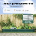 vidaXL Hochbeet Grün 400 x 80 x 44 cm Stahl, Garten- und Terrassenpflanzentopf aus Stahl, langlebig, modern, für Blumen und Pflanzen, minimalistisches Design - Thumbnail 4