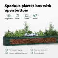 vidaXL Hochbeet Grün 400 x 80 x 44 cm Stahl, Garten- und Terrassenpflanzentopf aus Stahl, langlebig, modern, für Blumen und Pflanzen, minimalistisches Design - Thumbnail 5