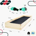 KOTARBAU® Tiefbeet Blumenkasten aus Holz 200x100x27cm Pflanzkästen Naturfarbe Hochbeet Kräuterbeete Pflanzkübel groß Anzuchtbeet Hochbeete für Garten Gemüsezucht Gemüsekiste + Handschuhe mit Krallen - Thumbnail 3