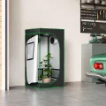 WOLTU Growzelt Gewächshaus Gartenhaus Indoor, aus Oxford-Gewebe, Hochreflektierendem Material mit Belüftungsöffnungen & Beobachtungsfenstern, für Balkon Garage, Schwarz, 60x60x120 cm - Thumbnail 2