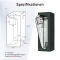 WOLTU Growzelt Gewächshaus Gartenhaus Indoor, aus Oxford-Gewebe, hochreflektierendem Material mit Belüftungsöffnungen & Beobachtungsfenstern, für Balkon Garage, Schwarz, 60x60x180 cm - Thumbnail 8