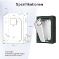WOLTU Growzelt Gewächshaus Gartenhaus Indoor, aus Oxford-Gewebe, hochreflektierendem Material mit Belüftungsöffnungen & Beobachtungsfenstern, für Balkon Garage, Schwarz, 120x60x180 cm - Thumbnail 8