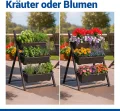 Maximex Vertikales Hochbeet 3 Etagen, mit 3 Pflanzkästen, wetterbeständig, verstellbare Neigung, Drainage, für Balkon und Terrasse, 56,5 x 85 x 61 cm, Metall/Kunststoff - Thumbnail 5