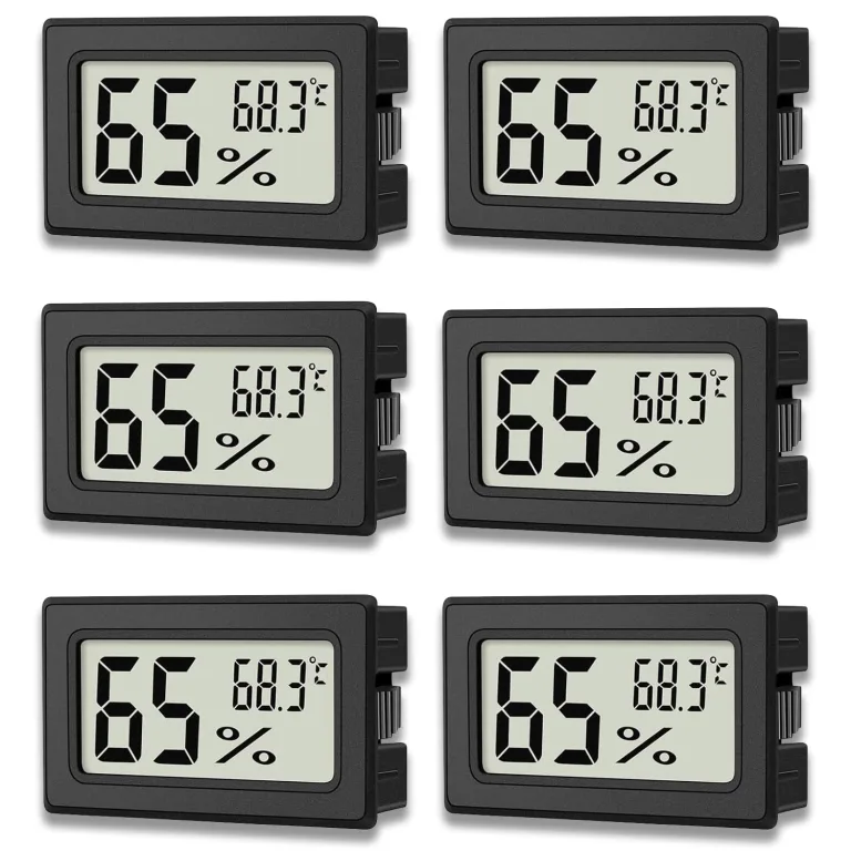6 Stück Thermometer Hygrometer, Digital Mini Luftfeuchtigkeitsmesser mit LCD, Temperature Humidity Meter Indoor für Babyzimmer,Schlafzimmer und Weinkeller - inkl. Batterien – Bild 1