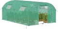 Gewächshaus Foliengewächshaus 3x4 m Folientunnel Tomatengewächshaus Tomatenhaus 12 m² mit 4 Fenster Treibhaus Tomatendach Gartengewächshäuser für Anzucht & Pflanzenzucht - Thumbnail 1