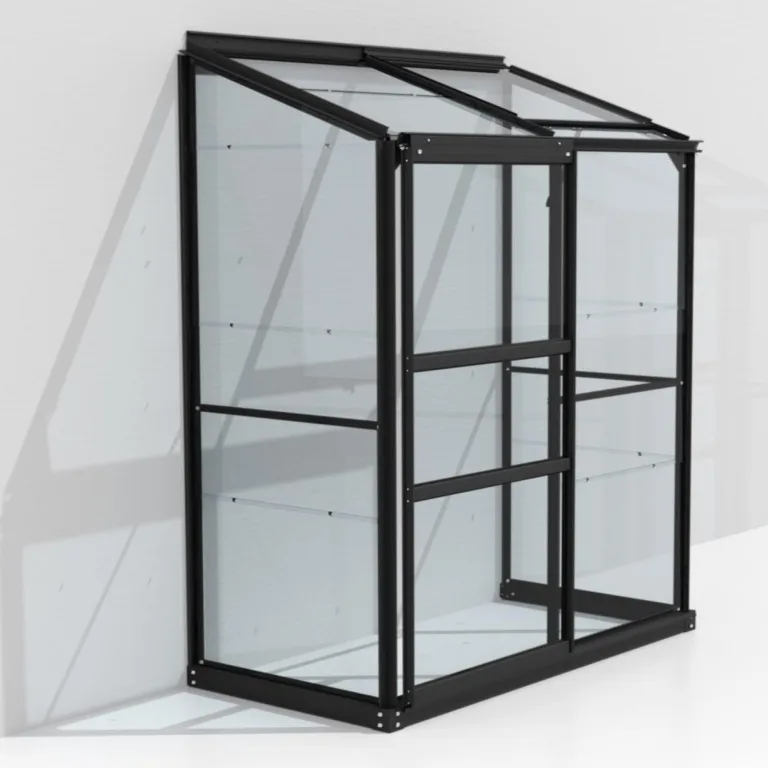 Vitavia Anlehn-Gewächshaus Styx 1300", schwarz, 1,3 m², 3 mm ESG | Wetterfestes & stabiles Wand-Gewächshaus zur Pflanzenanzucht | Ideales Treibhaus für Gemüse, Kräuter & Blumen – Bild 10