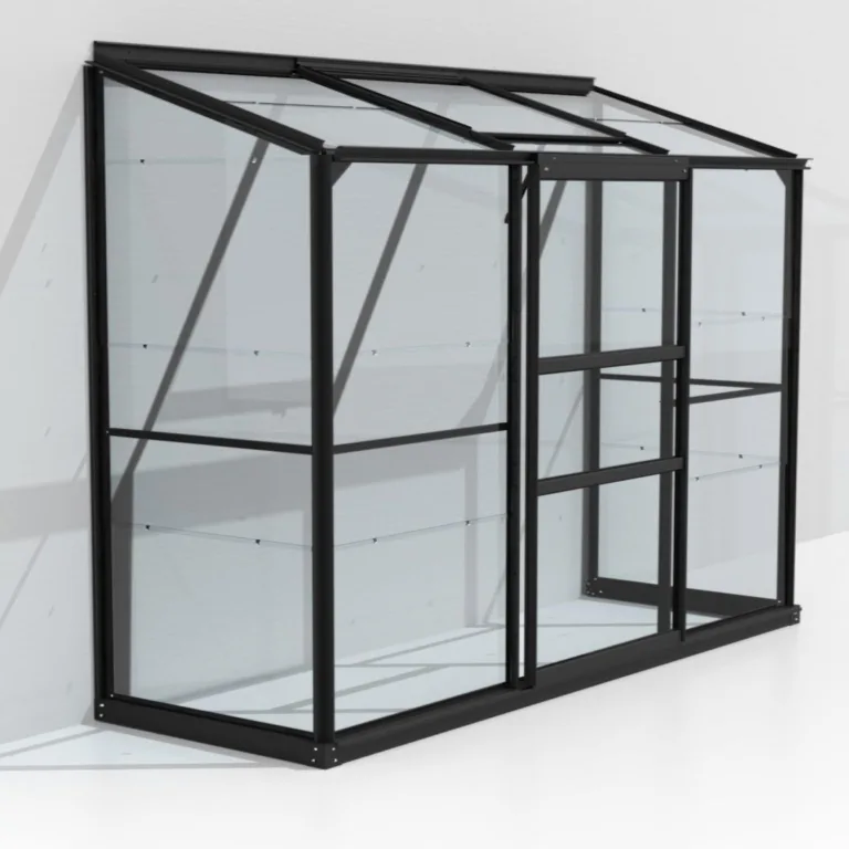 Vitavia Anlehn-Gewächshaus Styx 1300", schwarz, 1,3 m², 3 mm ESG | Wetterfestes & stabiles Wand-Gewächshaus zur Pflanzenanzucht | Ideales Treibhaus für Gemüse, Kräuter & Blumen – Bild 1