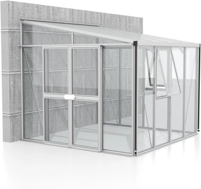 Vitavia Anlehn-Gewächshaus Athena 7000", Aluminium, 7,0 m², 3 mm ESG, 10 mm HKP | Wetterfestes & stabiles Wand-Gewächshaus zur Pflanzenanzucht | Ideales Treibhaus für Gemüse, Kräuter & Blumen – Bild 6