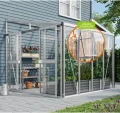 Vitavia Anlehn-Gewächshaus Athena 7000", Aluminium, 7,0 m², 3 mm ESG, 10 mm HKP | Wetterfestes & stabiles Wand-Gewächshaus zur Pflanzenanzucht | Ideales Treibhaus für Gemüse, Kräuter & Blumen - Thumbnail 2