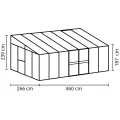 Vitavia Anlehn-Gewächshaus Helena 11900", schwarz, 11,9 m², 3 mm ESG, 10 mm HKP | Wetterfestes & stabiles Wand-Gewächshaus zur Pflanzenanzucht | Ideales Treibhaus für Gemüse, Kräuter & Blumen - Thumbnail 3