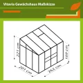 Vitavia Anlehn-Gewächshaus Ida 5200", smaragd grün, 5,2 m², 6 mm HKP | Wetterfestes & stabiles Wand-Gewächshaus zur Pflanzenanzucht | Ideales Treibhaus für Gemüse, Kräuter & Blumen - Thumbnail 2