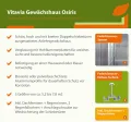Vitavia Anlehn-Gewächshaus Osiris 7800", smaragd, 7,8 m², 4 mm HKP | Wetterfestes & stabiles Wand-Gewächshaus zur Pflanzenanzucht | Ideales Treibhaus für Gemüse, Kräuter & Blumen - Thumbnail 4