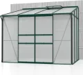 Vitavia Anlehn-Gewächshaus Ida 5200", smaragd grün, 5,2 m², 4 mm HKP | Wetterfestes & stabiles Wand-Gewächshaus zur Pflanzenanzucht | Ideales Treibhaus für Gemüse, Kräuter & Blumen - Thumbnail 1