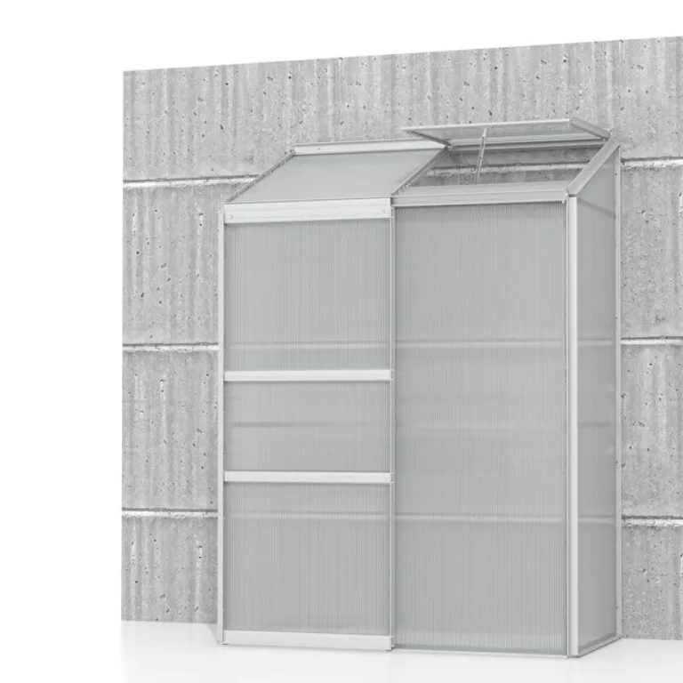 Vitavia Anlehn-Gewächshaus Ida 1300", Aluminium eloxiert, 1,3 m², 3 mm ESG | Wetterfestes & stabiles Wand-Gewächshaus zur Pflanzenanzucht | Ideales Treibhaus für Gemüse, Kräuter & Blumen – Bild 8