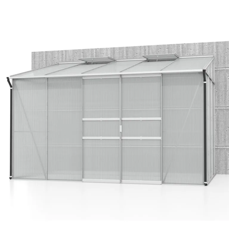 Vitavia Anlehn-Gewächshaus Ida 1300", Aluminium eloxiert, 1,3 m², 3 mm ESG | Wetterfestes & stabiles Wand-Gewächshaus zur Pflanzenanzucht | Ideales Treibhaus für Gemüse, Kräuter & Blumen – Bild 9