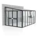 Vitavia Anlehn-Gewächshaus Helena 10200", schwarz, 10,2 m², 3 mm ESG, 10 mm HKP | Wetterfestes & stabiles Wand-Gewächshaus zur Pflanzenanzucht | Ideales Treibhaus für Gemüse, Kräuter & Blumen - Thumbnail 2