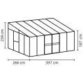 Vitavia Anlehn-Gewächshaus Helena 10200", schwarz, 10,2 m², 3 mm ESG, 10 mm HKP | Wetterfestes & stabiles Wand-Gewächshaus zur Pflanzenanzucht | Ideales Treibhaus für Gemüse, Kräuter & Blumen - Thumbnail 3