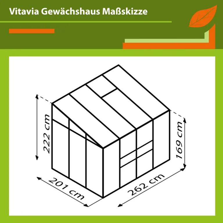 Vitavia Anlehn-Gewächshaus Osiris 5200", smaragd, 5,2 m², 4 mm HKP | Wetterfestes & stabiles Wand-Gewächshaus zur Pflanzenanzucht | Ideales Treibhaus für Gemüse, Kräuter & Blumen – Bild 2