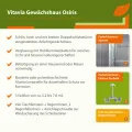 Vitavia Anlehn-Gewächshaus Osiris 5200", smaragd, 5,2 m², 4 mm HKP | Wetterfestes & stabiles Wand-Gewächshaus zur Pflanzenanzucht | Ideales Treibhaus für Gemüse, Kräuter & Blumen - Thumbnail 4