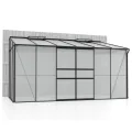 Vitavia Anlehn-Gewächshaus Osiris 5200", smaragd, 5,2 m², 4 mm HKP | Wetterfestes & stabiles Wand-Gewächshaus zur Pflanzenanzucht | Ideales Treibhaus für Gemüse, Kräuter & Blumen - Thumbnail 9