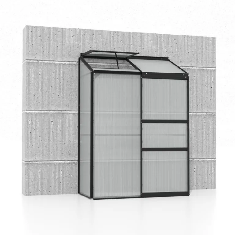 Vitavia Anlehn-Gewächshaus Styx 3300", Aluminium eloxiert, 3,3 m², 3 mm ESG | Wetterfestes & stabiles Wand-Gewächshaus zur Pflanzenanzucht | Ideales Treibhaus für Gemüse, Kräuter & Blumen – Bild 7