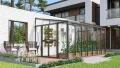 Vitavia Anlehn-Gewächshaus Helena 8600", weiß, 8,6 m², 3 mm ESG, 10 mm HKP | Wetterfestes & stabiles Wand-Gewächshaus zur Pflanzenanzucht | Ideales Treibhaus für Gemüse, Kräuter & Blumen - Thumbnail 6