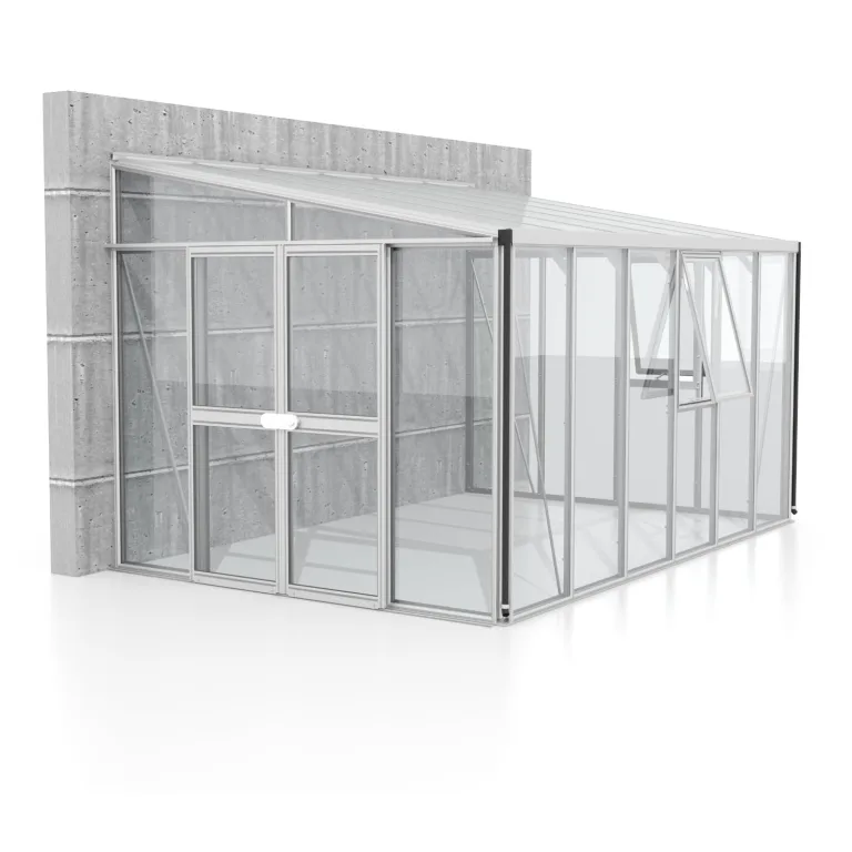 Vitavia Anlehn-Gewächshaus Helena 10200", Aluminium, 10,2 m², 3 mm ESG, 10 mm HKP | Wetterfestes & stabiles Wand-Gewächshaus zur Pflanzenanzucht | Ideales Treibhaus für Gemüse, Kräuter & Blumen – Bild 2