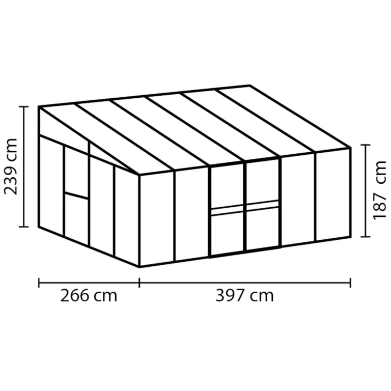 Vitavia Anlehn-Gewächshaus Helena 10200", Aluminium, 10,2 m², 3 mm ESG, 10 mm HKP | Wetterfestes & stabiles Wand-Gewächshaus zur Pflanzenanzucht | Ideales Treibhaus für Gemüse, Kräuter & Blumen – Bild 3