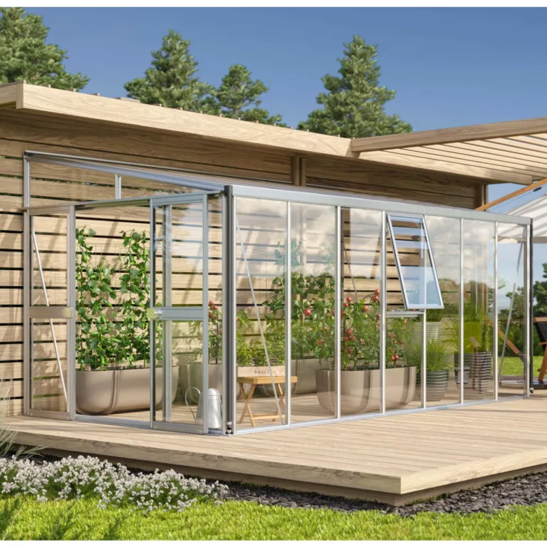 Vitavia Anlehn-Gewächshaus Athena 11900", Aluminium, 11,9 m², 3 mm ESG, 10 mm HKP | Wetterfestes & stabiles Wand-Gewächshaus zur Pflanzenanzucht | Ideales Treibhaus für Gemüse, Kräuter & Blumen – Bild 4