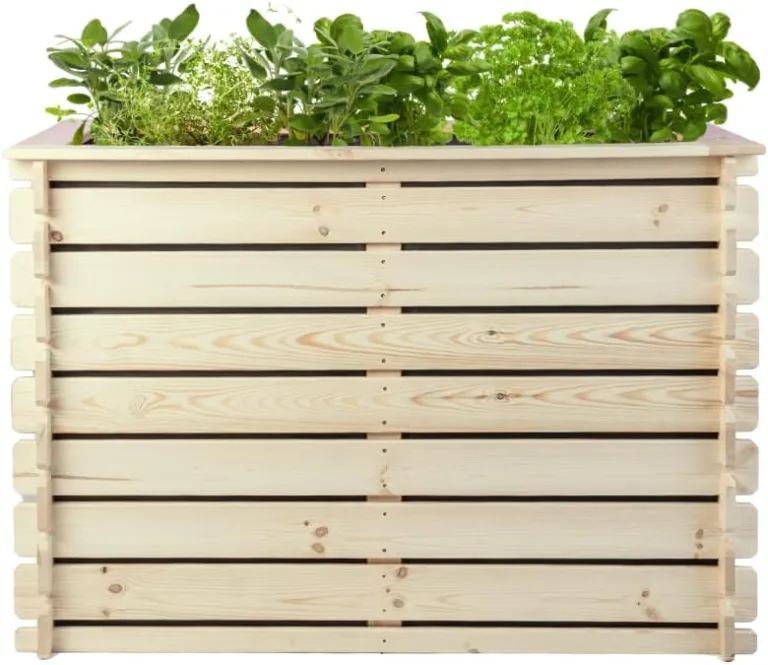Hochbeet PLANTO 117x59x77 (BxTxH) aus Natürlicher Kiefer, Blumenbeet aus Holz, Wetterfest, Innen- und Außenbereich, Kräuterbeet für Garten, Balkon und Terrasse, Einfaches Stecksystem – Bild 2