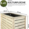 Hochbeet PLANTO 117x59x77 (BxTxH) aus Natürlicher Kiefer, Blumenbeet aus Holz, Wetterfest, Innen- und Außenbereich, Kräuterbeet für Garten, Balkon und Terrasse, Einfaches Stecksystem - Thumbnail 3