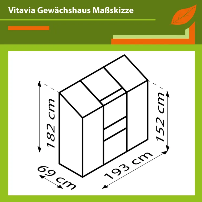 Vitavia Anlehn-Gewächshaus Ida 1300", smaragd grün, 1,3 m², 4 mm HKP | Wetterfestes & stabiles Wand-Gewächshaus zur Pflanzenanzucht | Ideales Treibhaus für Gemüse, Kräuter & Blumen – Bild 2